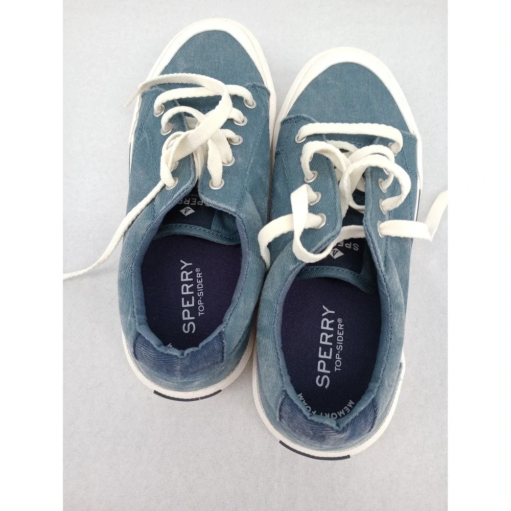 Sperry Striper II LTT Sneakers Kids 3M Blue Canvas Lace Up Low Top
